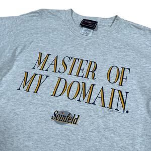 Vintage Seinfeld Gray T-Shirt 90s Medium Master of My Domain The Contest 1995 TV
